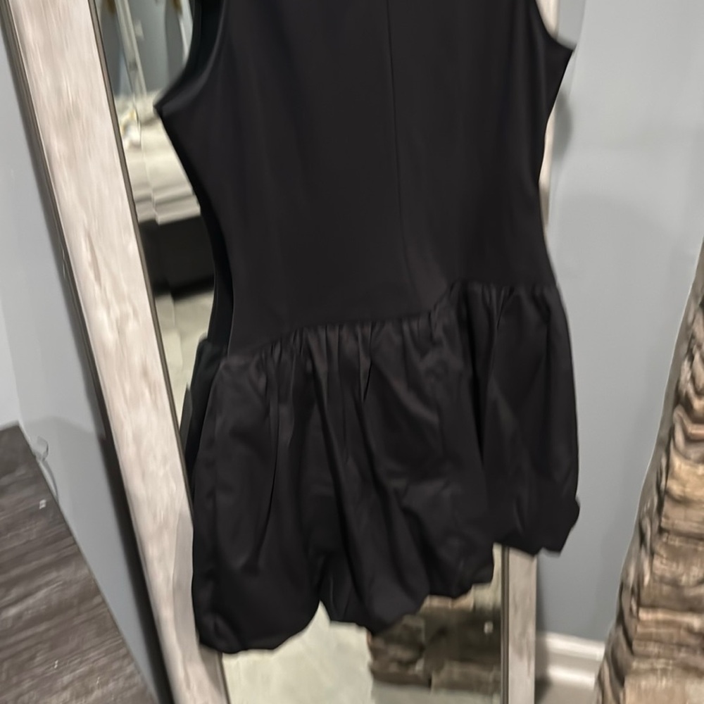 NWT Mango Black Boxy Peplum Sleeveless Tank Top